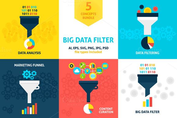 580x386 Big Data Filter Vector Concepts Illustrations