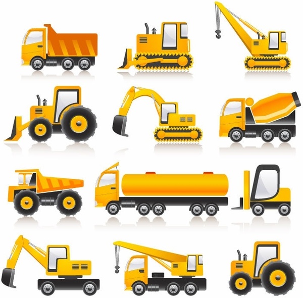 600x590 Construction Vehicles Vector Collection Free Vector