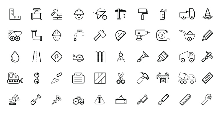 760x400 Gfx Stacks Vector Construction Icons