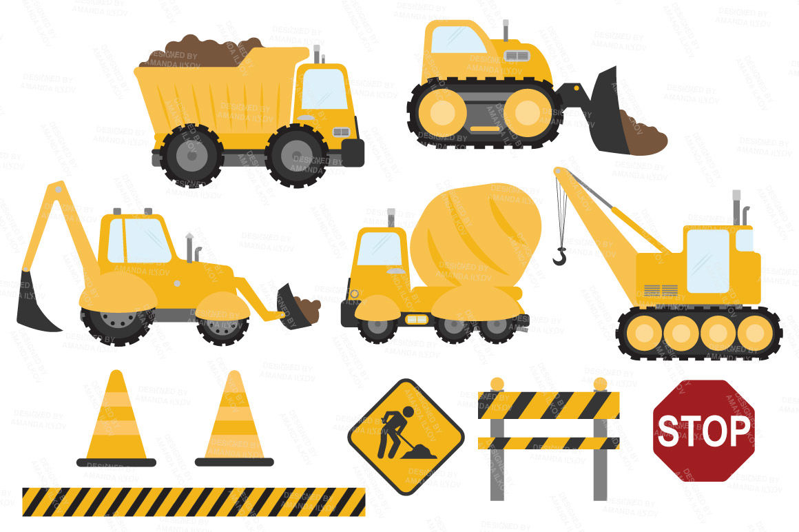 1160x772 Sunshine Vector Construction Trucks Clipart