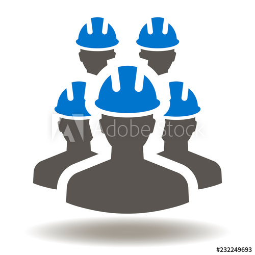 500x500 Industry Workers Group Icon Vector Construction Worker Team Logo