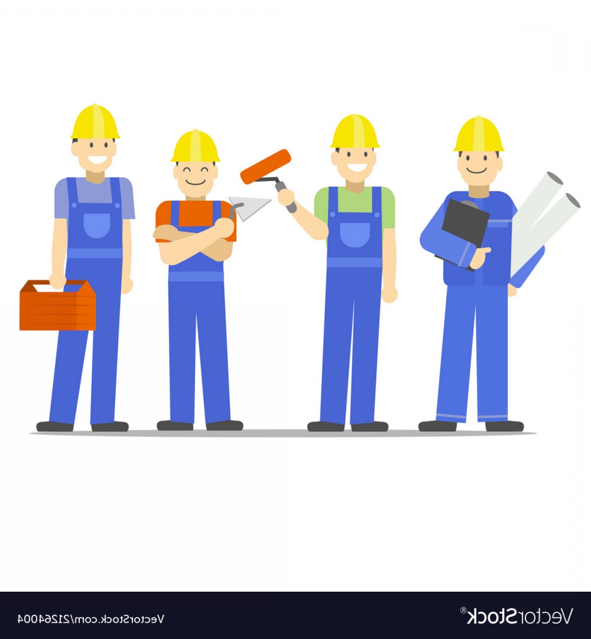1200x1296 Cartoon Characters Construction Worker Group Set Vector Soidergi