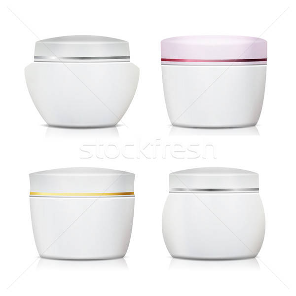 600x600 Cream Container Vector Set Plastic Jar For Cosmetics Design Face