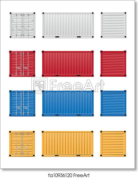 450x580 Free Art Print Of Cargo Container Vector Illustration Cargo