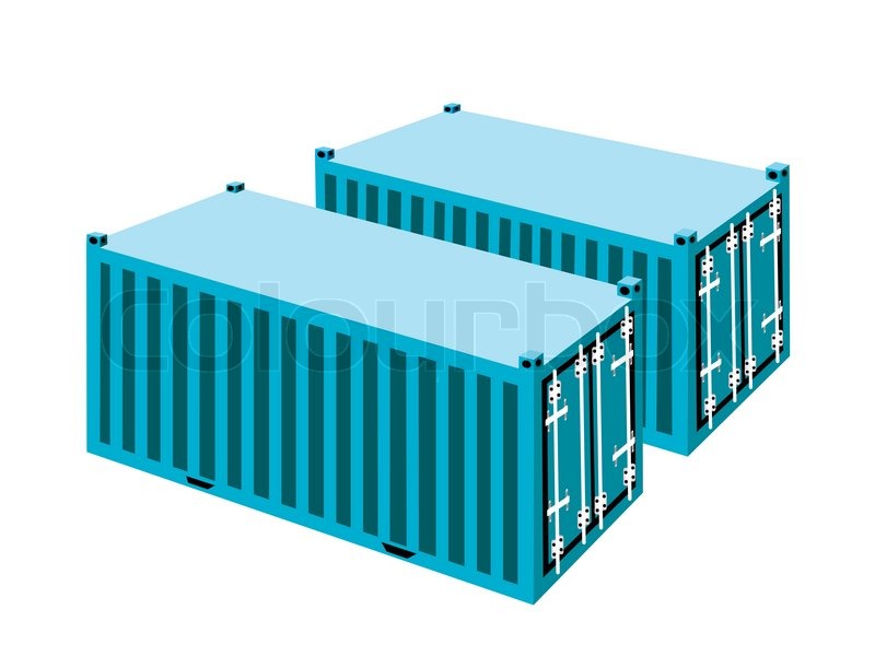 800x600 Two Light Blue Cargo Containers On Stock Vector Colourbox