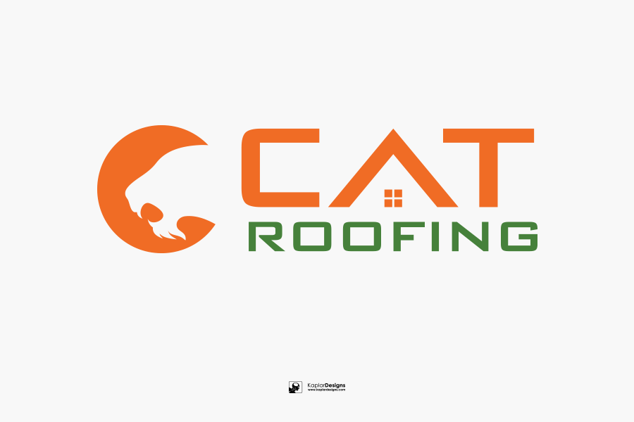 900x600 Cat Roofing And Contracting Vector Logo