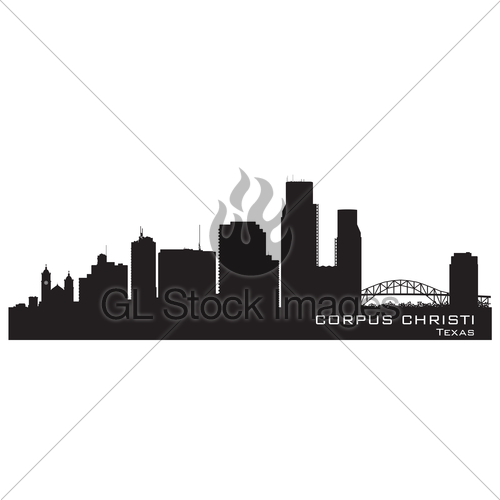 500x500 Corpus Christi Texas City Skyline Vector Silhouette Gl Stock Images