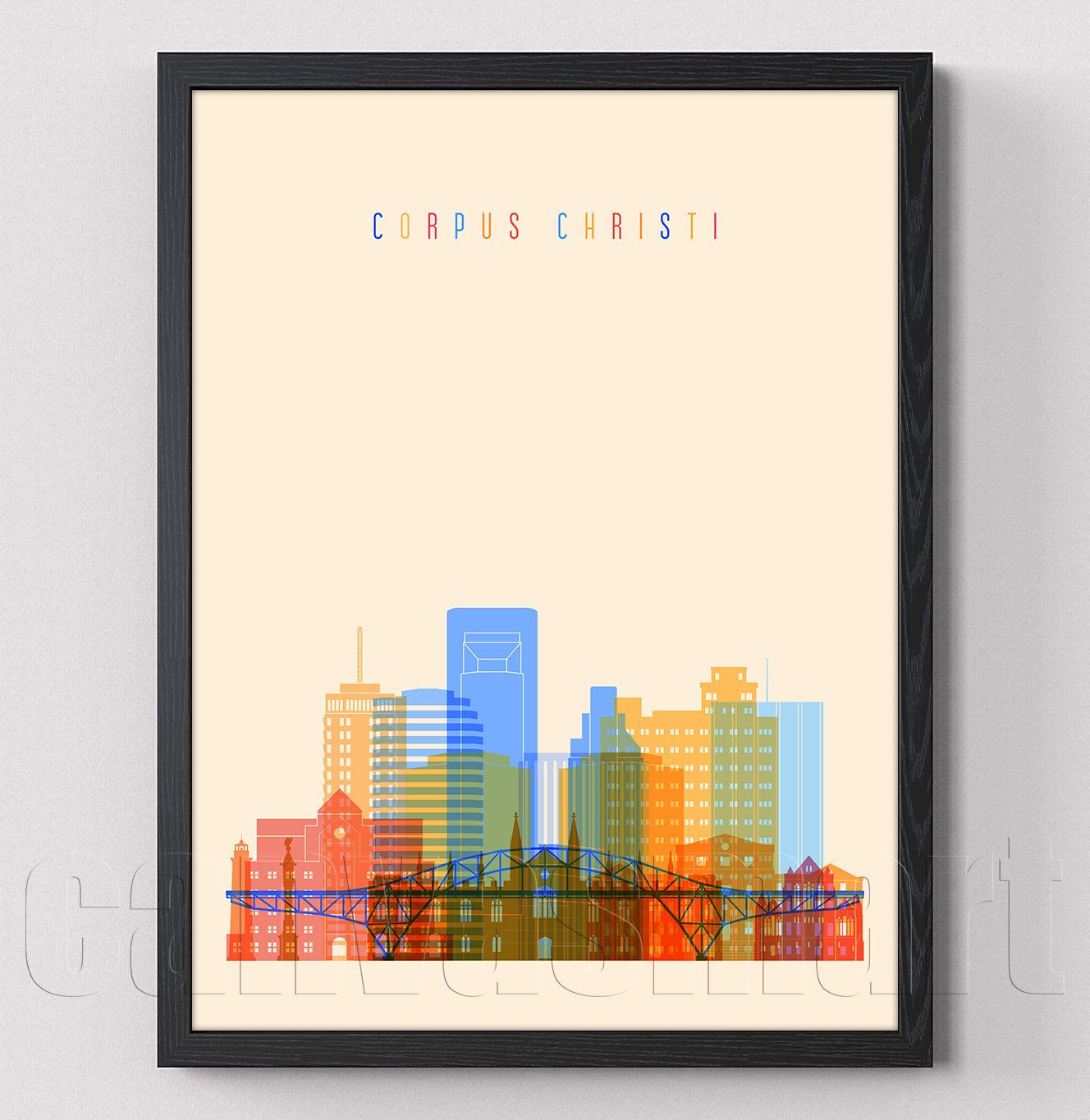 1328x1365 Corpus Christi Texas United States City Skyline Silhouette Urban