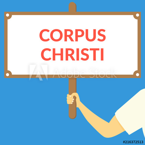 500x500 Corpus Christi Hand Holding Wooden Sign