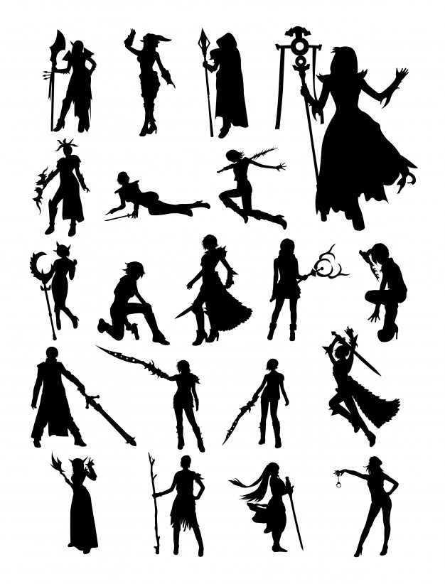 626x822 Cosplay Silhouette Vector Premium Download