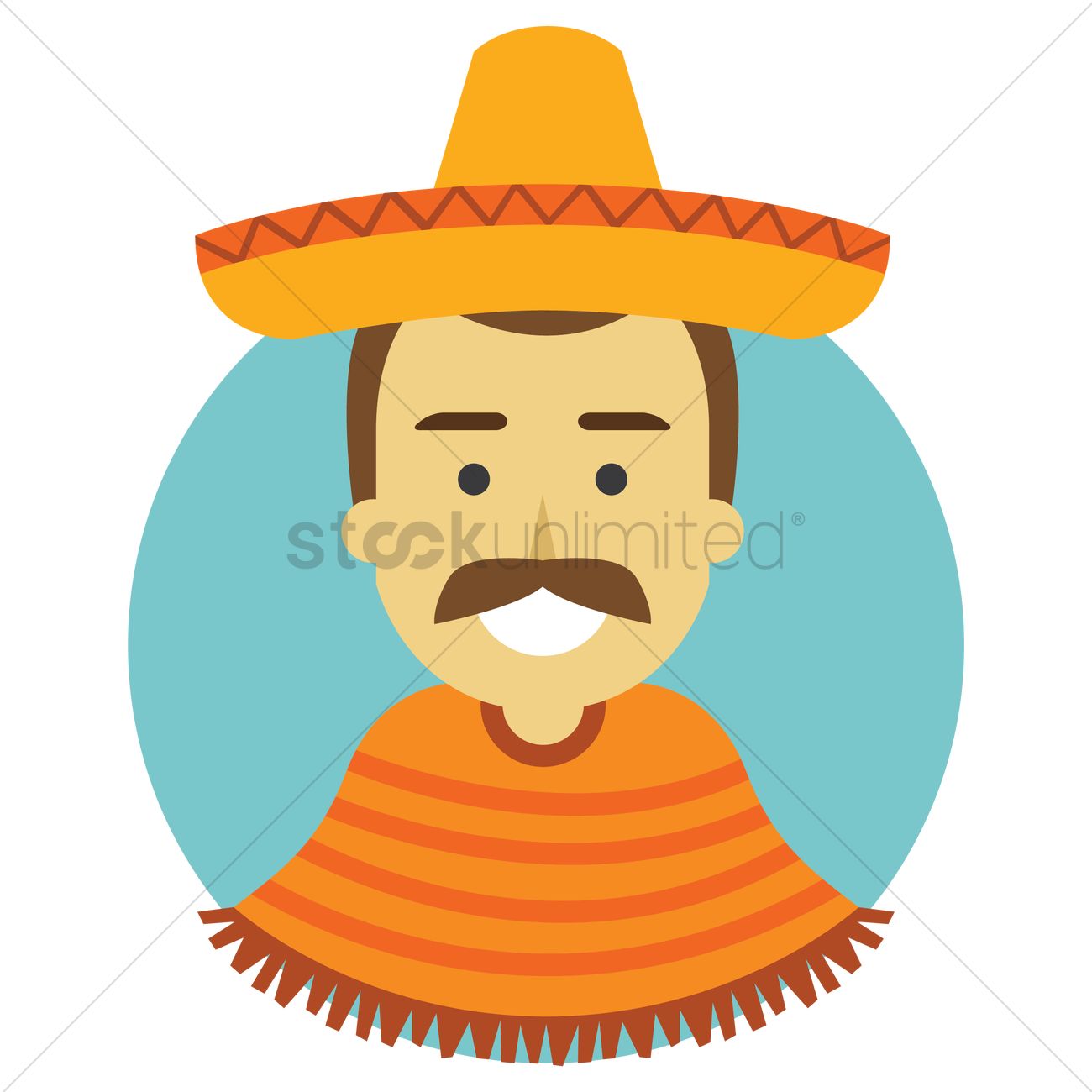 1300x1300 Mexican Costume Vector Image