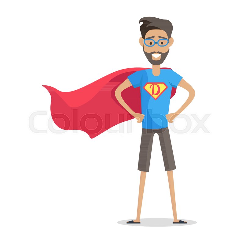 800x800 Super Hero Daddy In Superhero Costume Stock Vector Colourbox