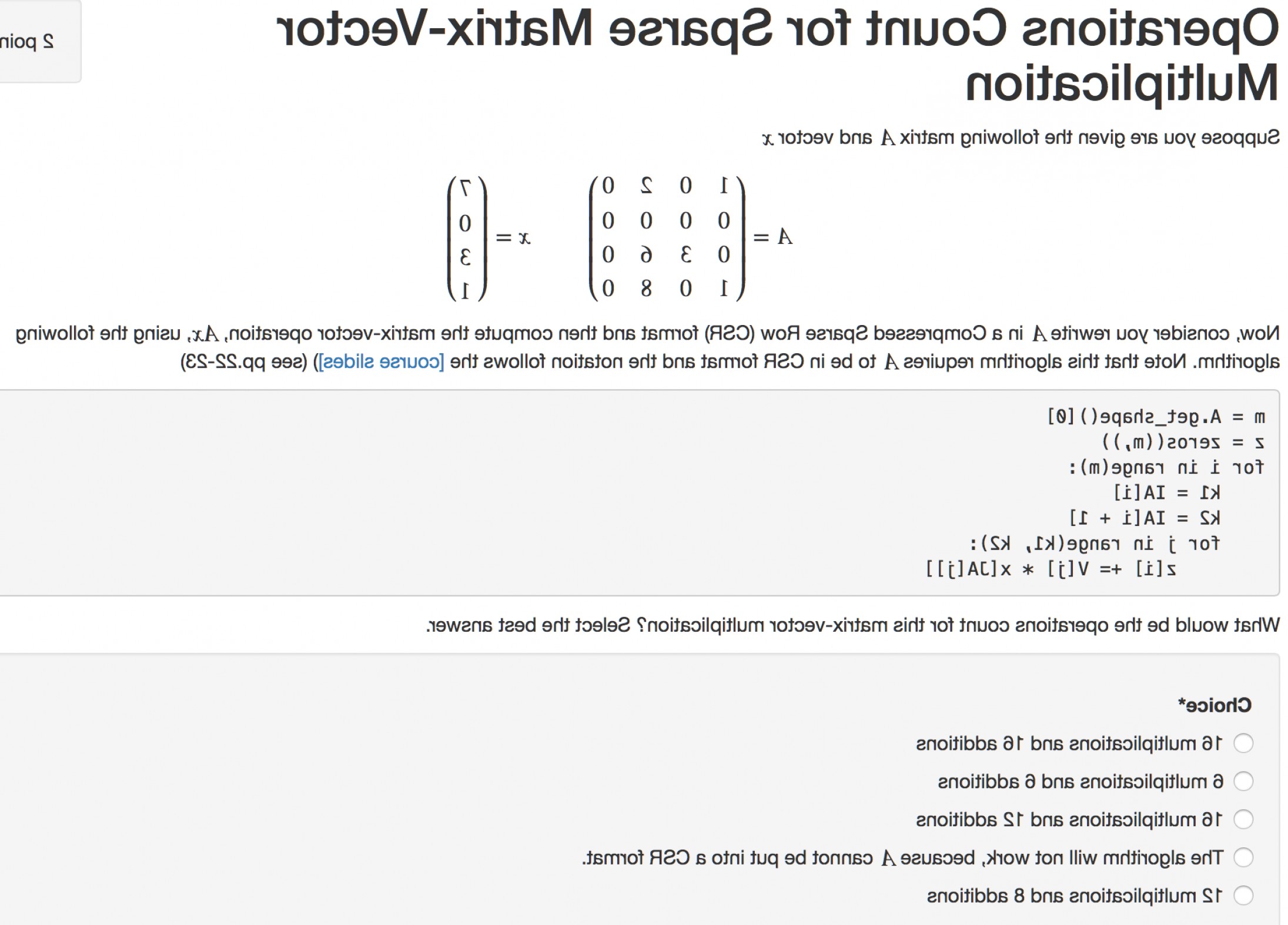 2191x1574 Operations Count Sparse Matrix Vector Multiplication Suppose Given