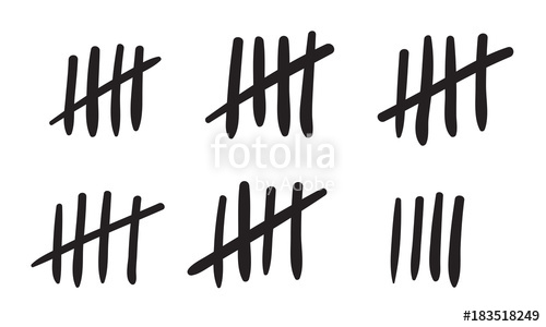 500x300 Tally Marks Count Or Prison Wall Sticks Lines Counter Vector Hash