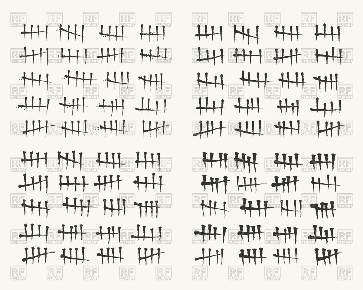 1200x960 Waiting Counting Tally Numbers Or Tally Marks Vector Image
