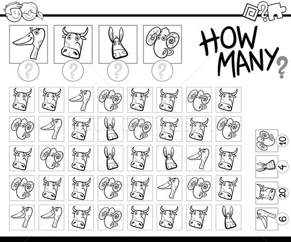 600x498 Count Farm Animals Coloring