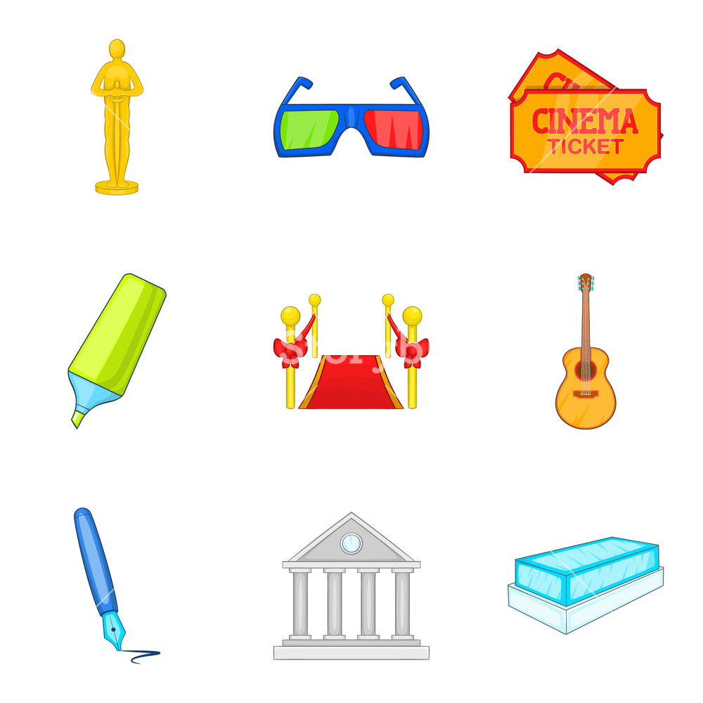 1000x1000 Film Creator Icons Set Cartoon Set Of Film Creator Vector Icons