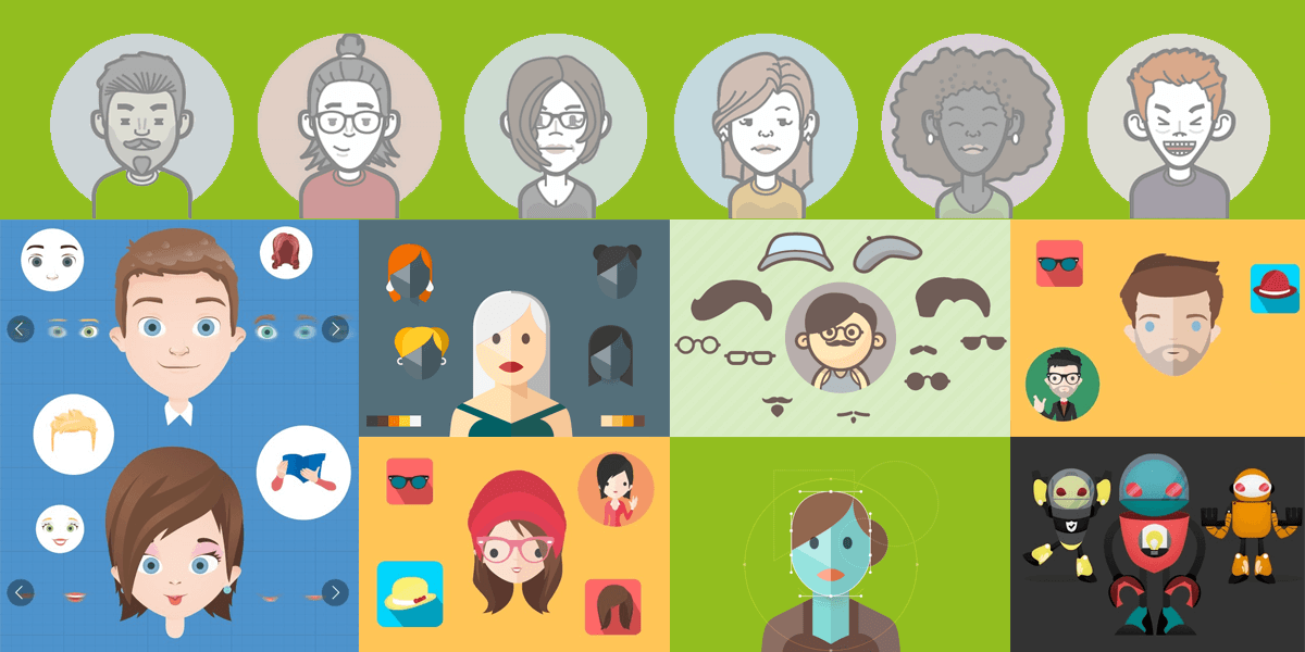 1200x600 Ultimate Vector Character Kit, Over Assets Premade