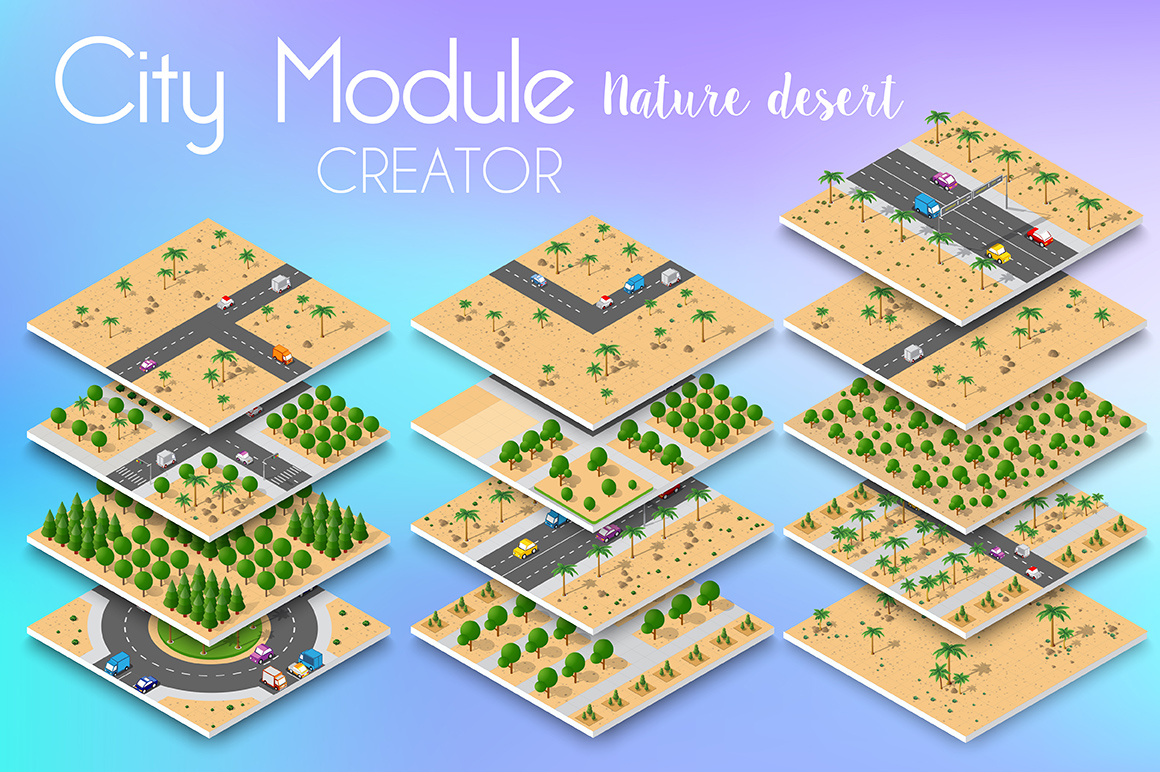 1160x772 Vector Desert Landscape Module Creator City In Scene Generators