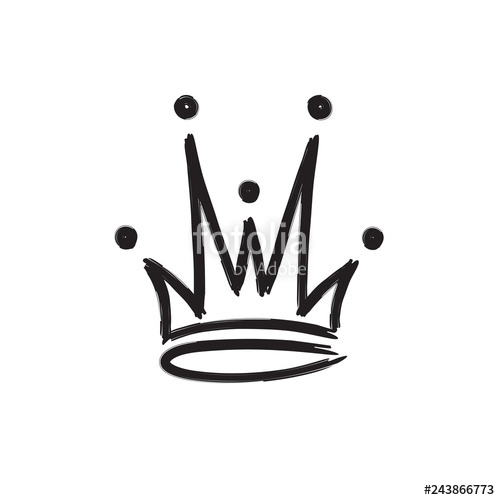 500x500 Crown Icon Hand Drawn Style Isolated On White Background For Queen