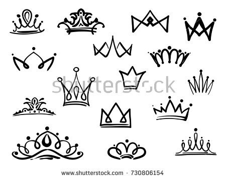 450x358 Thumb Luxury Doodle Queen Crowns Vector Sketch Collection Gm