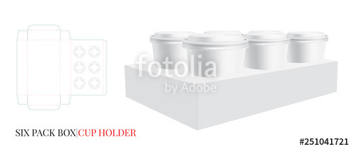 500x211 Cup Holder Template, Vector With Die Cut Laser Cut Layers