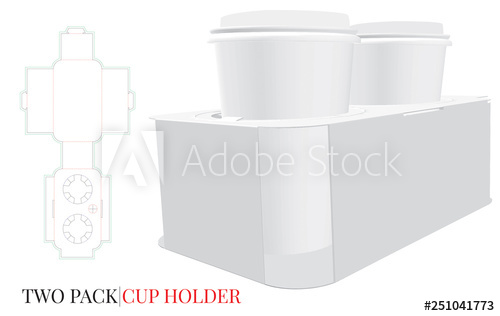 500x316 Cup Holder Template, Vector With Die Cut Laser Cut Layers Coffee