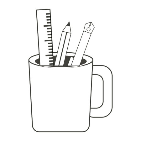 450x450 Pencil Cup Holder With Utensils Icon Over White Background Vector