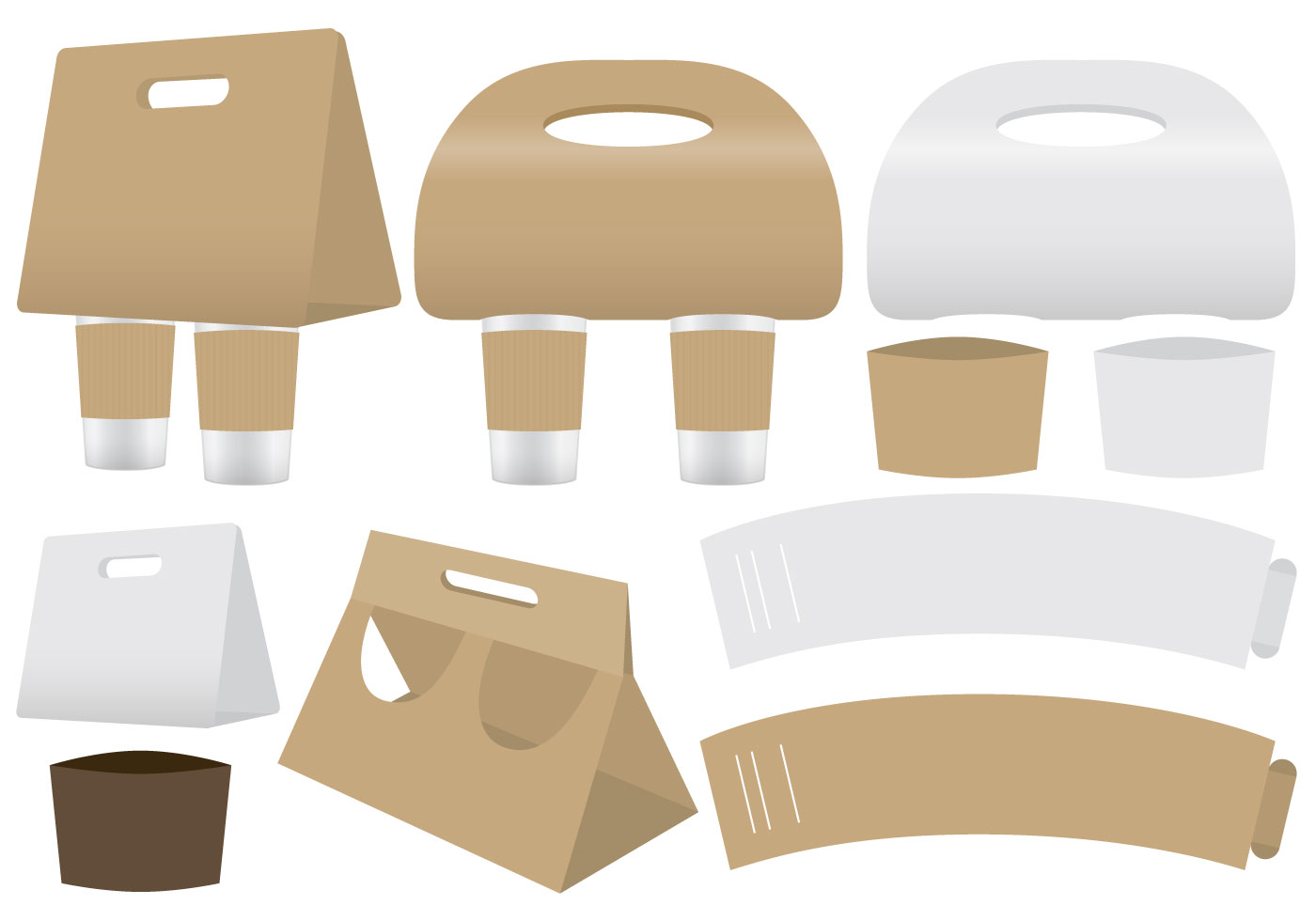 1400x980 Coffee Holders And Sleeve Vectors