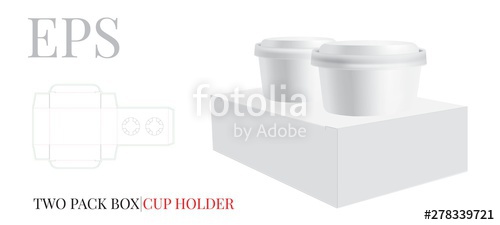 500x225 Cup Holder Template, Two Beer Pack Vector With Die Cut Laser