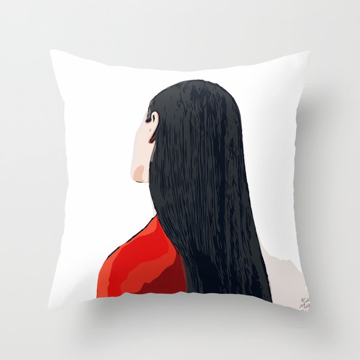 White And Red Girl With Long Hair Minimalist Vector Illustration 700x700 White And Red Girl With Long Hair Minimalist Vector Illustration