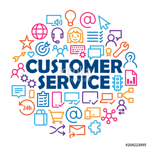 500x500 Customer Service Symbols In Circle Stock Image And Royalty Free