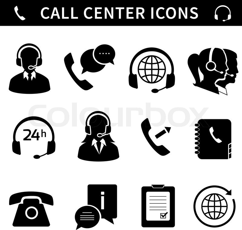 800x760 Call Center Service Icons Set Of Stock Vector Colourbox