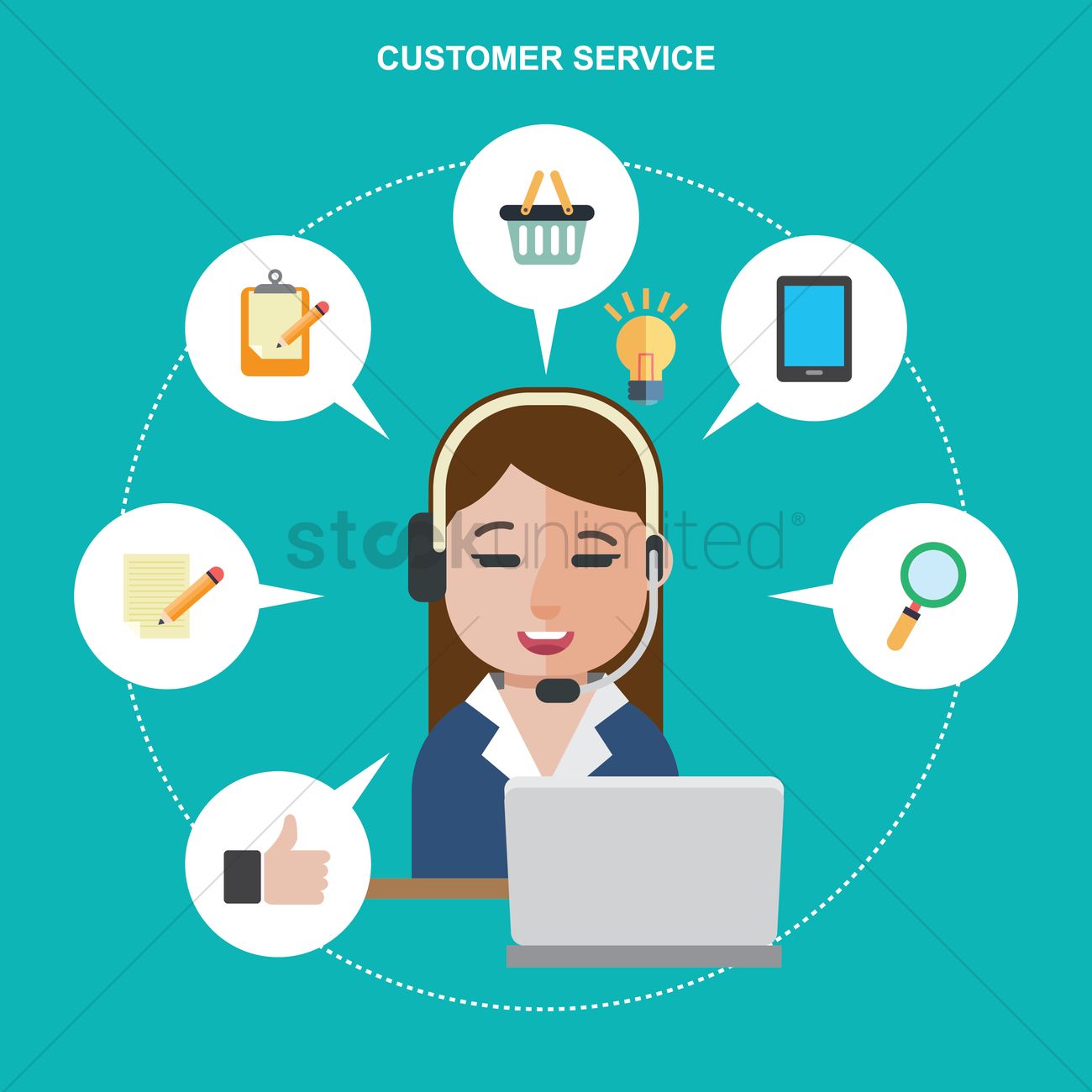 1300x1300 Customer Service Employee Vector Image