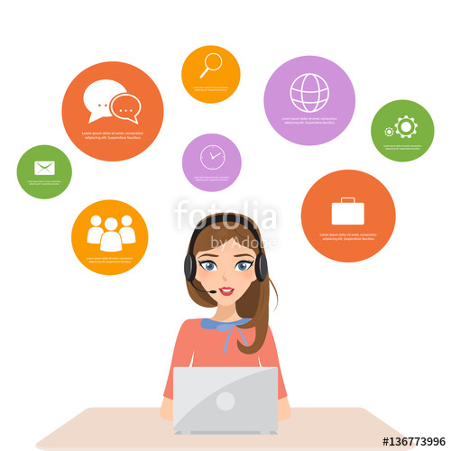 500x500 Woman In Customer Service Online To Communication With Job