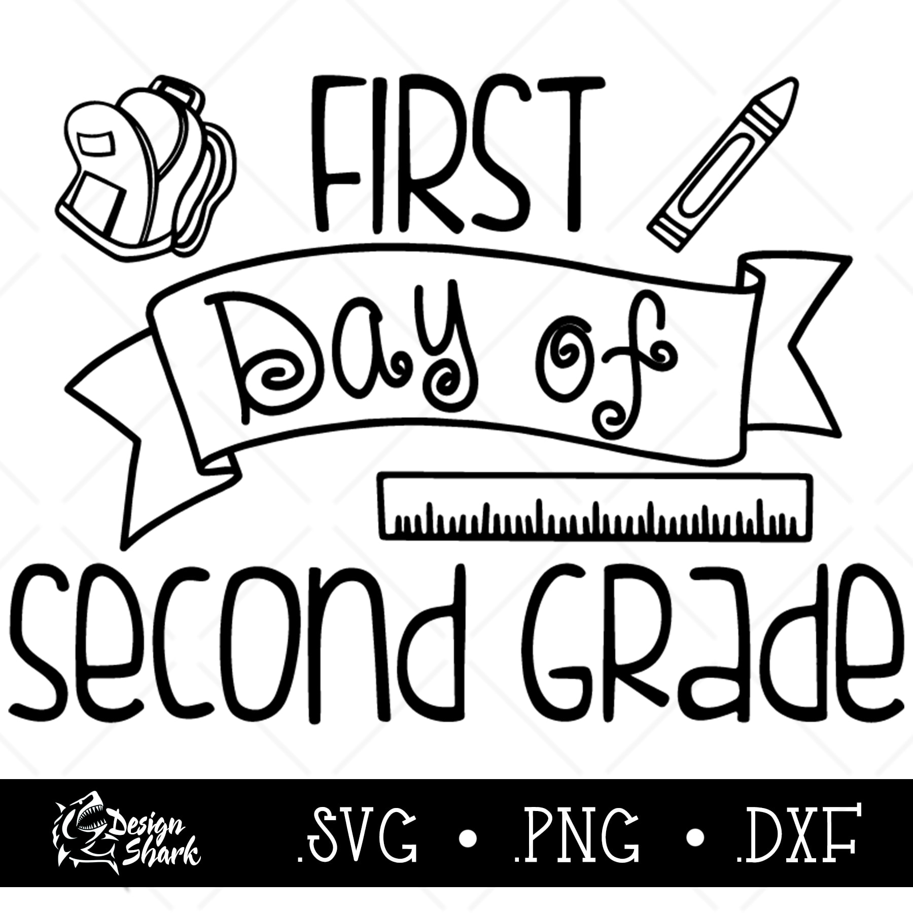 1800x1800 First Day Of First Grade Typography Vector