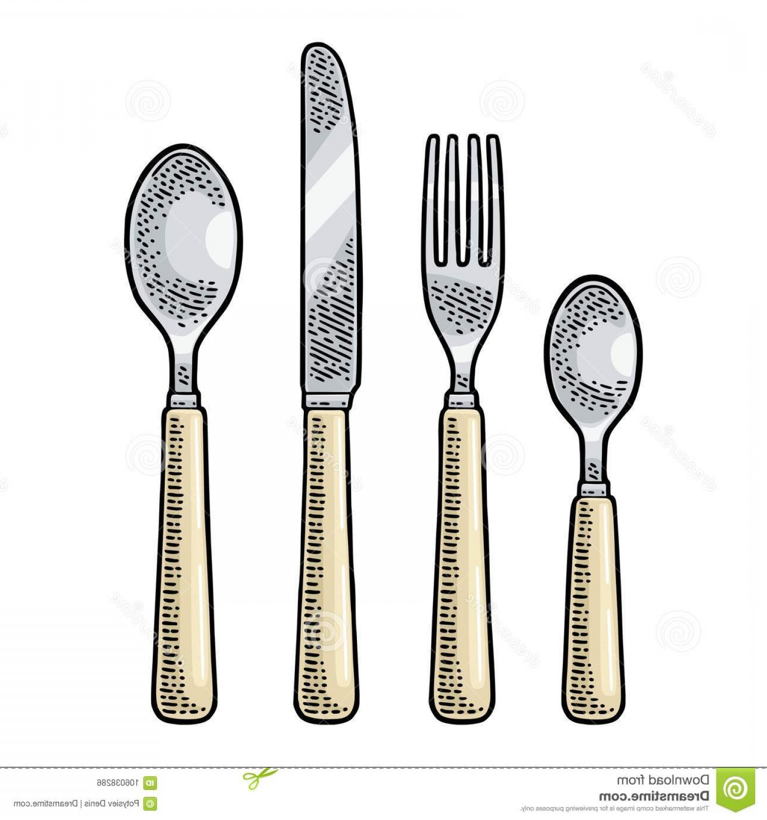 1560x1668 Cutlery Set Knifes Spoons Fork Vector Vintage Knife Two Color