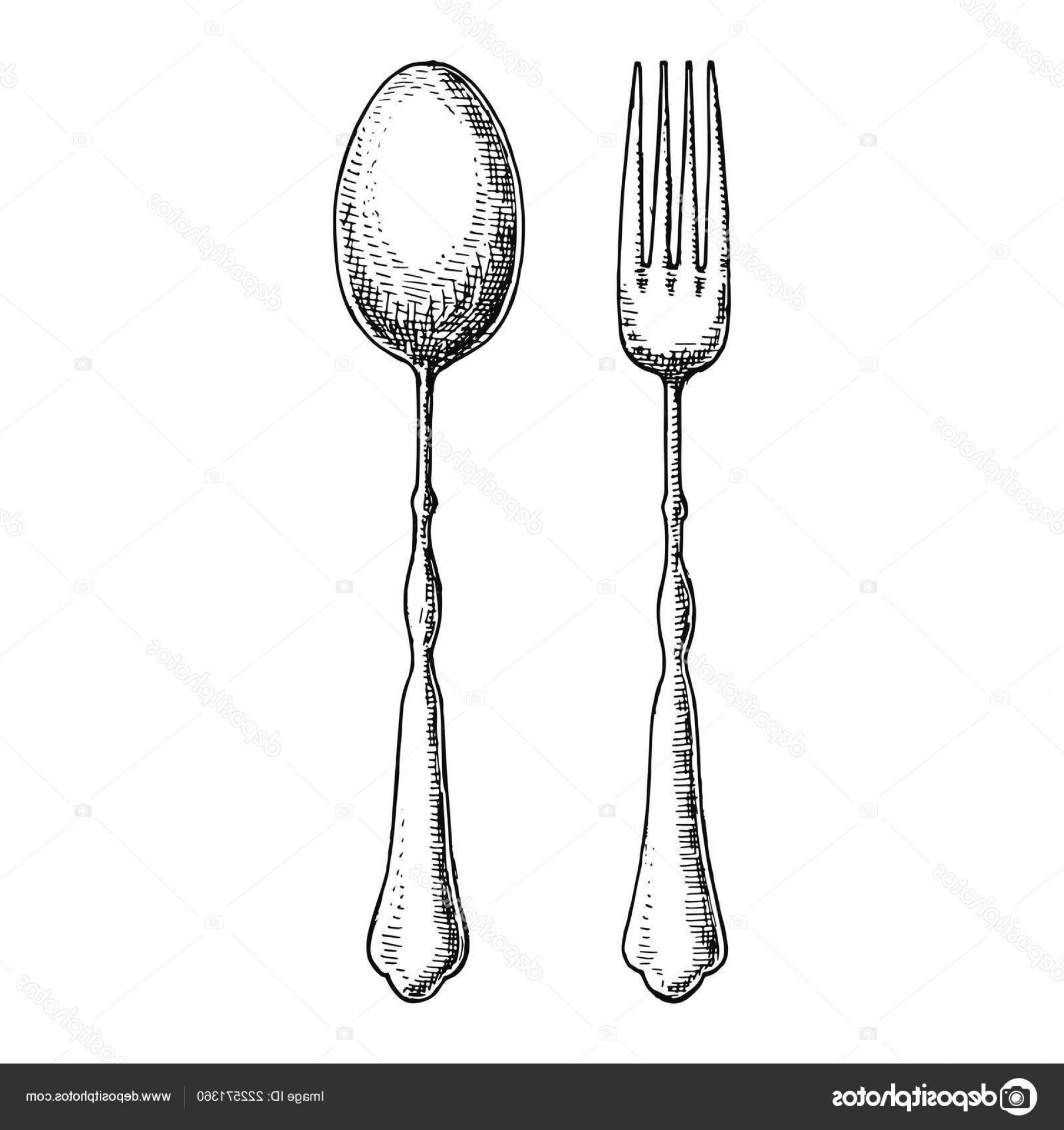 1920x2040 Stock Illustration Cutlery Hand Drawing Vector Vintage Hoodamathrun