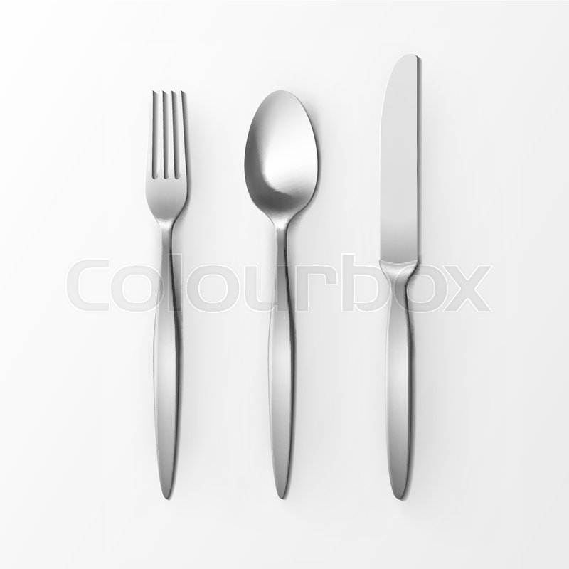 800x800 Vector Cutlery Set Of Silver Fork Stock Vector Colourbox