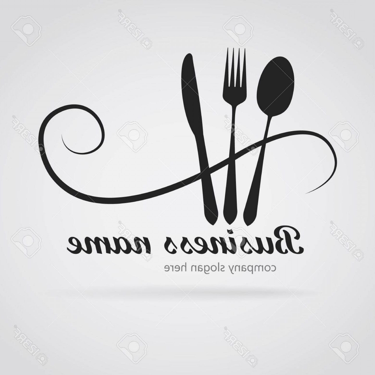 1560x1560 Photostock Vector Logo Restaurant With Cutlery Handandbeak