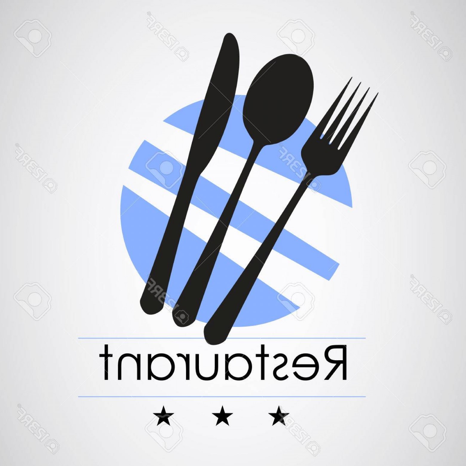 1560x1560 Photostock Vector Logo Restaurant With Three Kitchen Cutlery