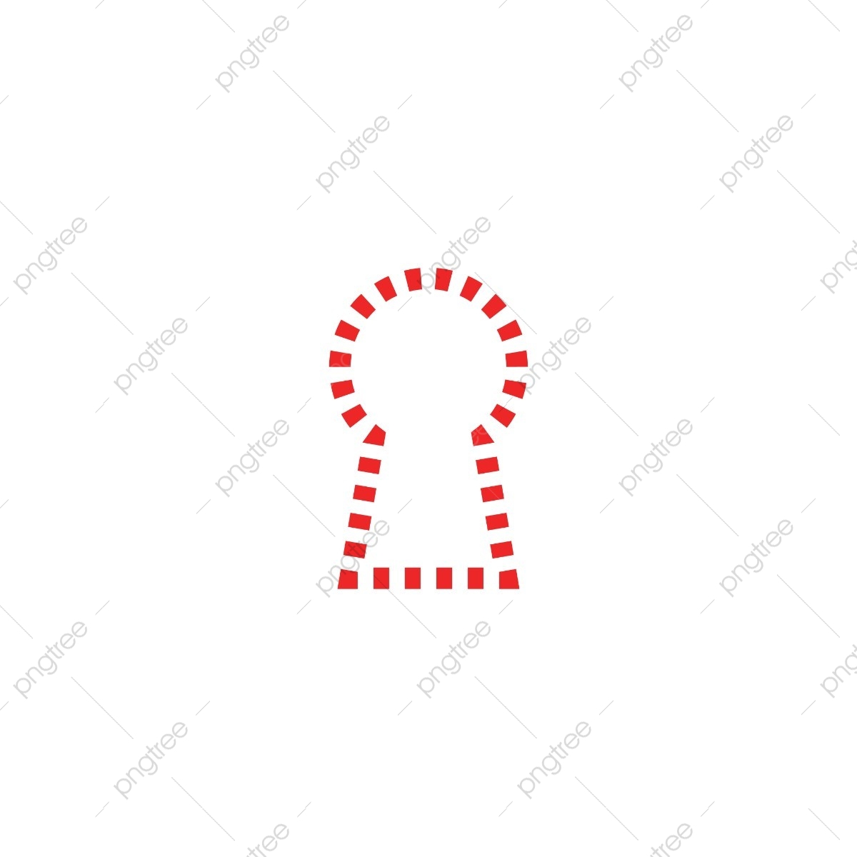 1200x1200 Red Dash Keyhole Logo Design Template Vector, Dash, Flat, Red Png