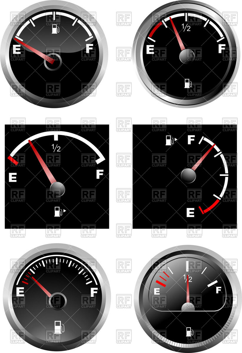 822x1200 Car Dash Boards Petrol Meter Or Fuel Gauge Vector Image