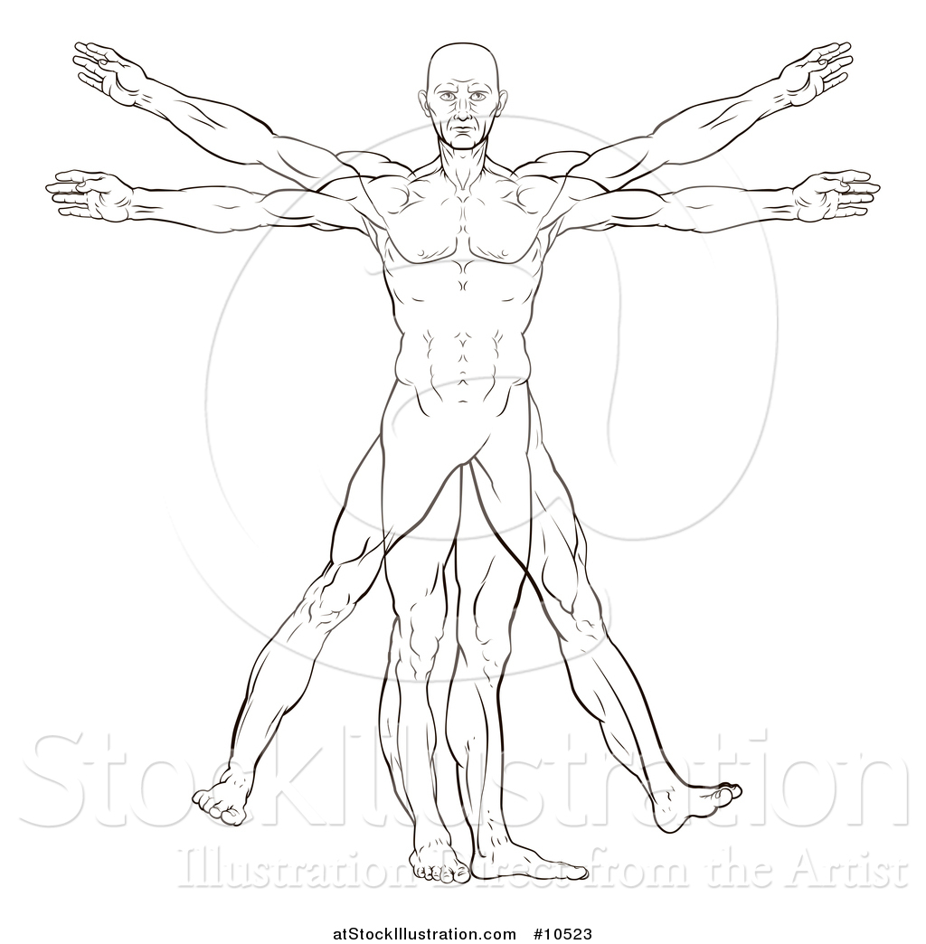 1024x1044 Vector Illustration Of A Black And White Leonard Da Vinci