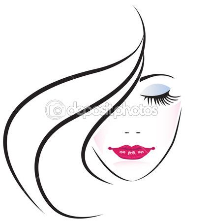 427x449 Cara Del Vector Silueta De Mujer Bonita Vector De Stock