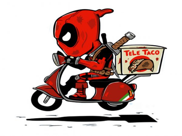 600x450 Deadpool Scooter T Shirt Vector Illustration