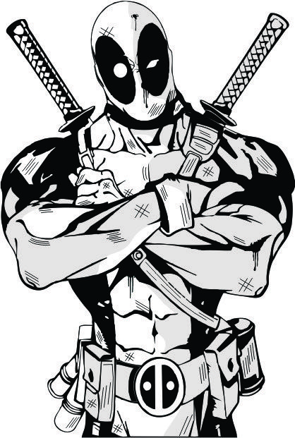 418x621 Deadpool Desing Vector Deadpool Art, Avengers Coloring Pages