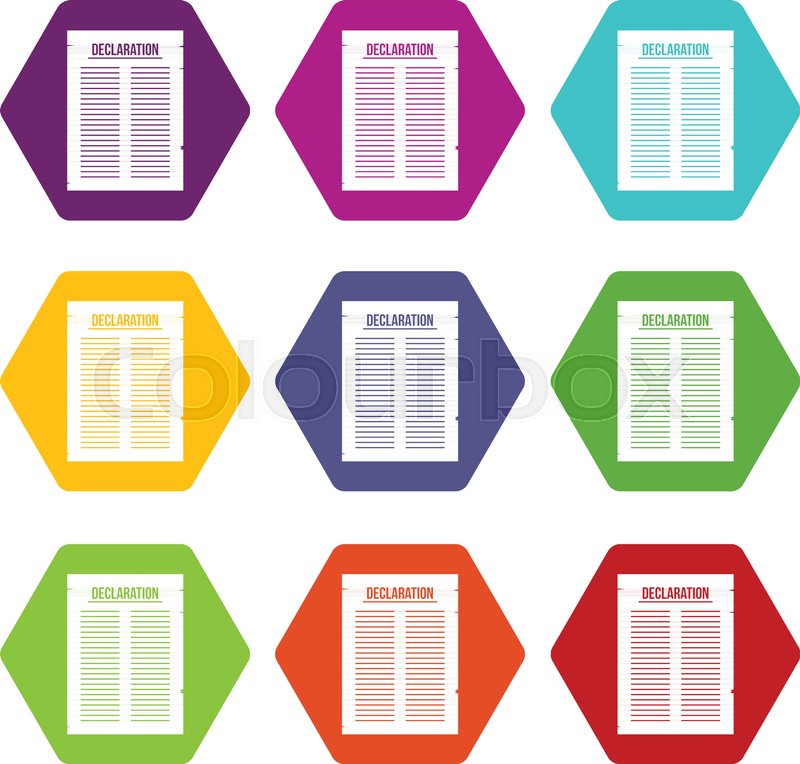 800x764 Declaration Of Independence Icon Set Stock Vector Colourbox