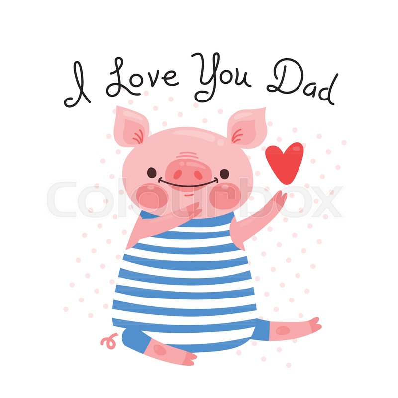 800x800 Greeting Card For Dad With Cute Stock Vector Colourbox