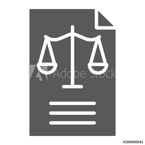 500x500 Legal Document Glyph Icon, Law And Paper, Declaration Sign, Vector